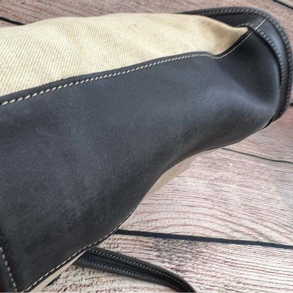 COACH vintage vtg blue leather linen canvas bleeker shoulder bag 6122 - Picture 15 of 16